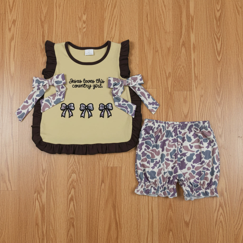 embroidery jesus loves this country girl camo bloomer set