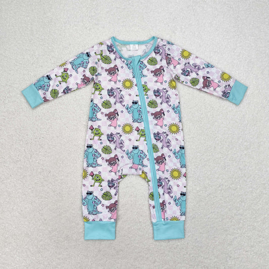 baby girl cartoon zip sleeper