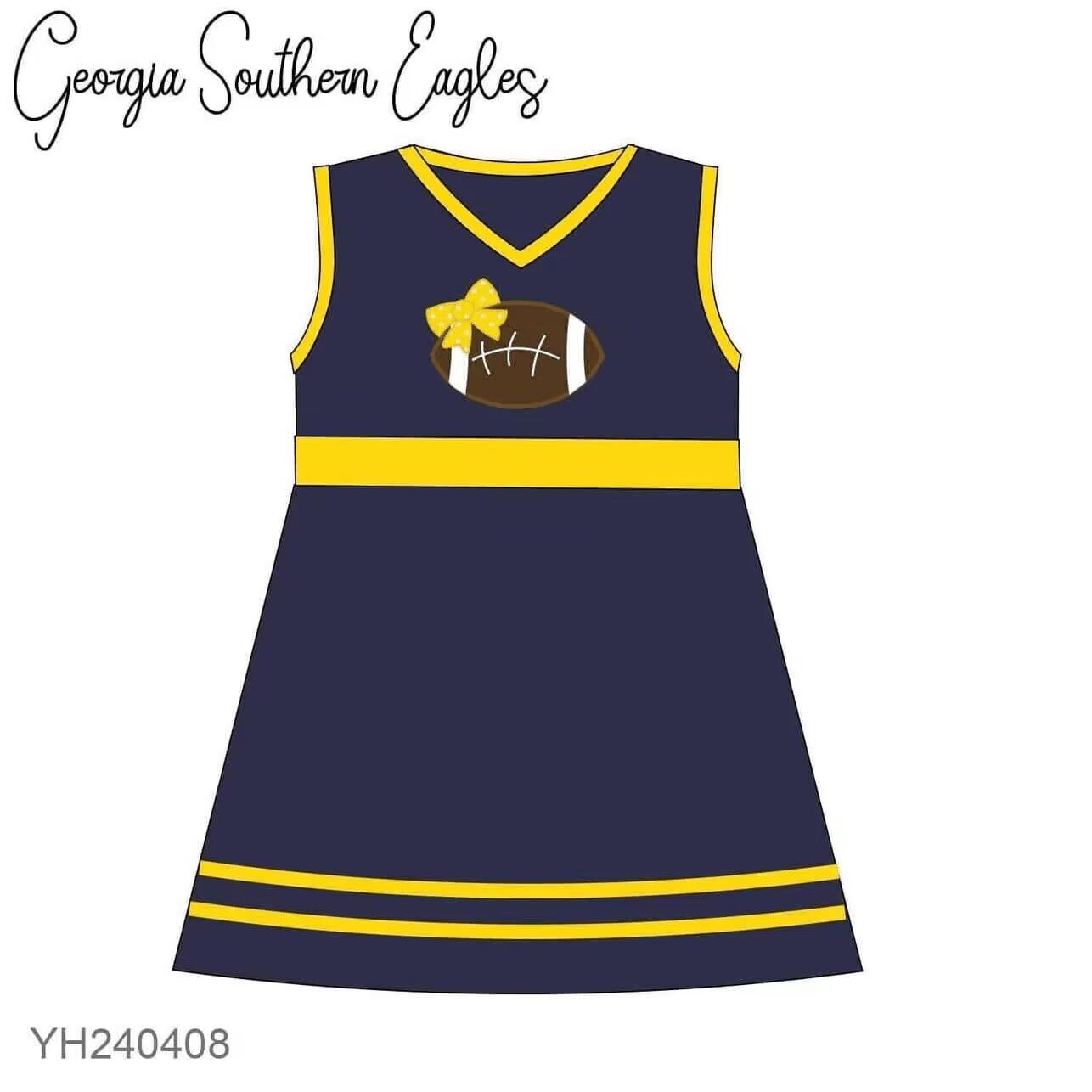 Split-CLOSE 26th Aug little girl football dress navy