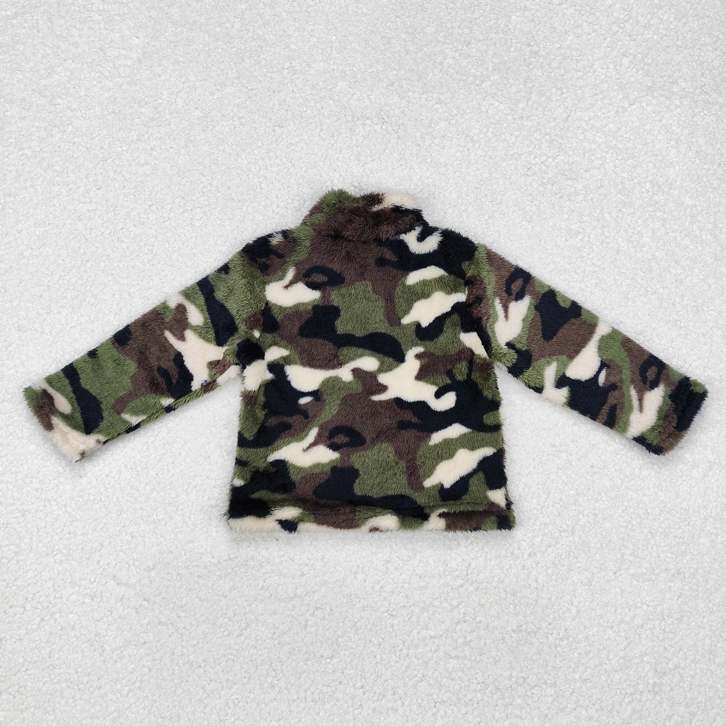 camo fleece zip pullover