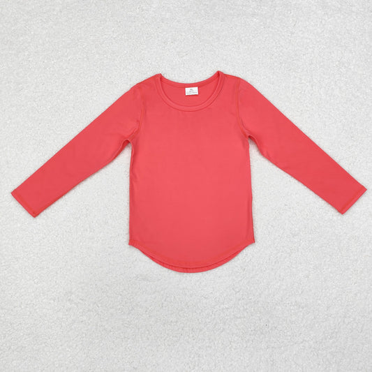 baby girl solid coral shirt activewear