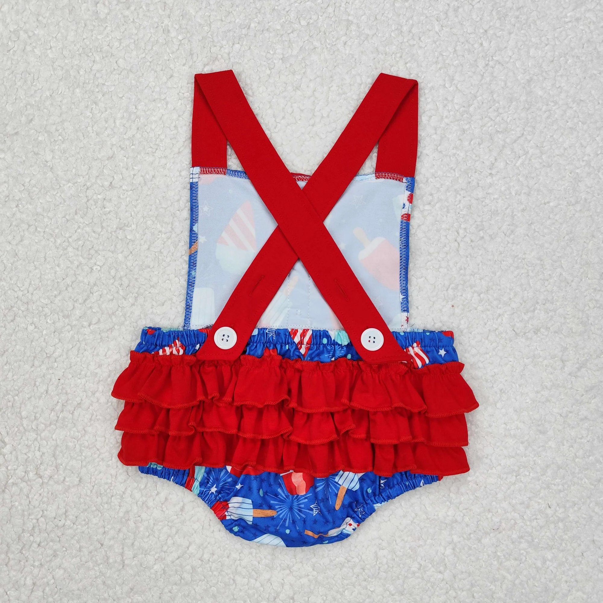 SR0015 USA Warehouse Red White Blue Popsicle Backless Bubble