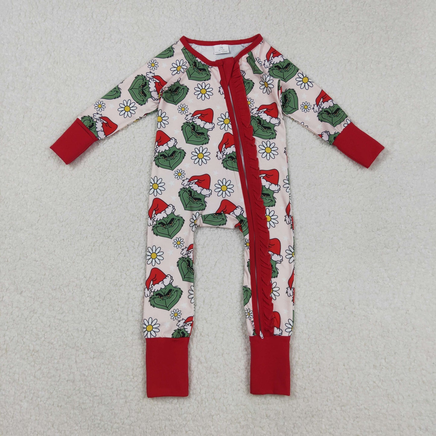 floral gri*ch ruffle zip sleeper