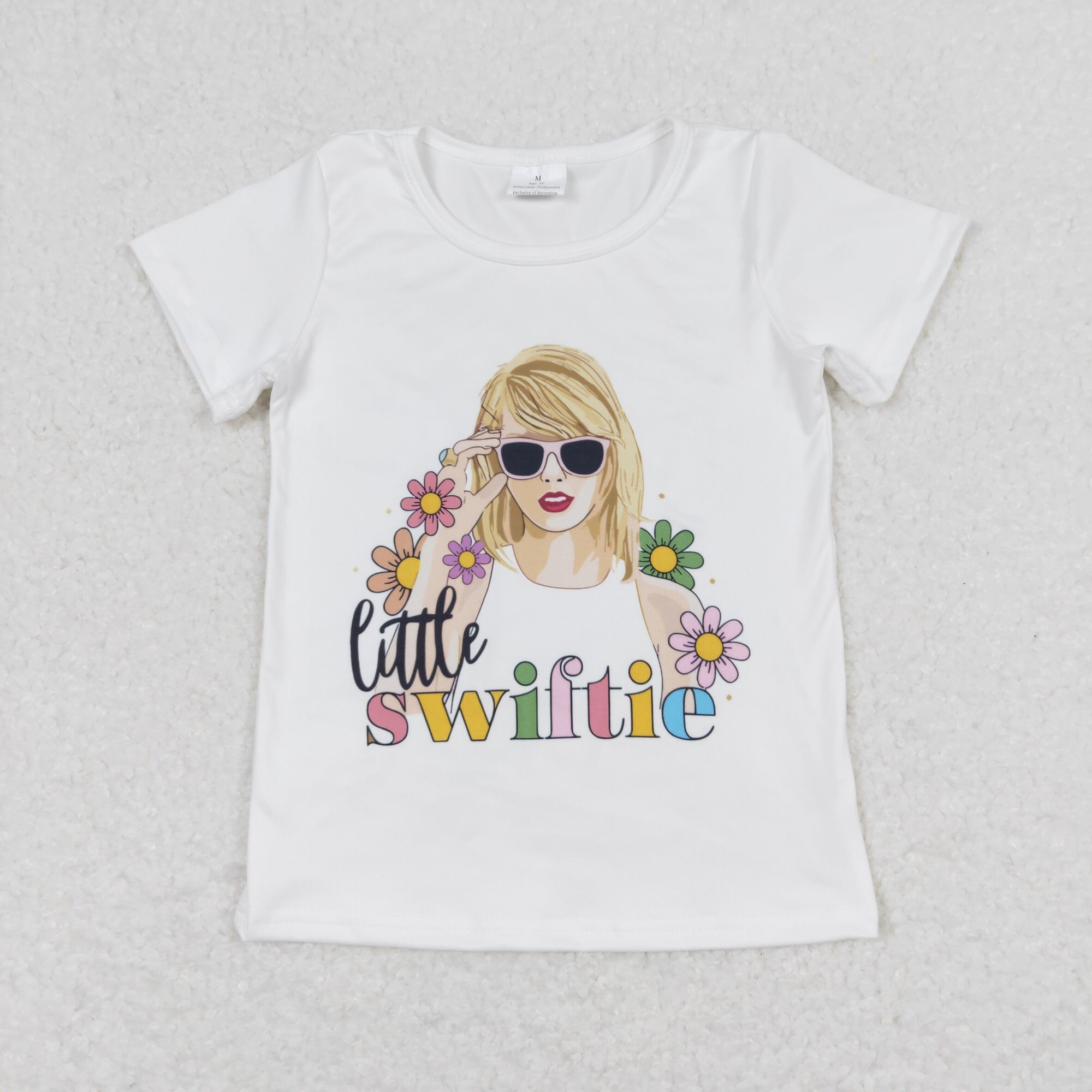 little swiftie girl white tee