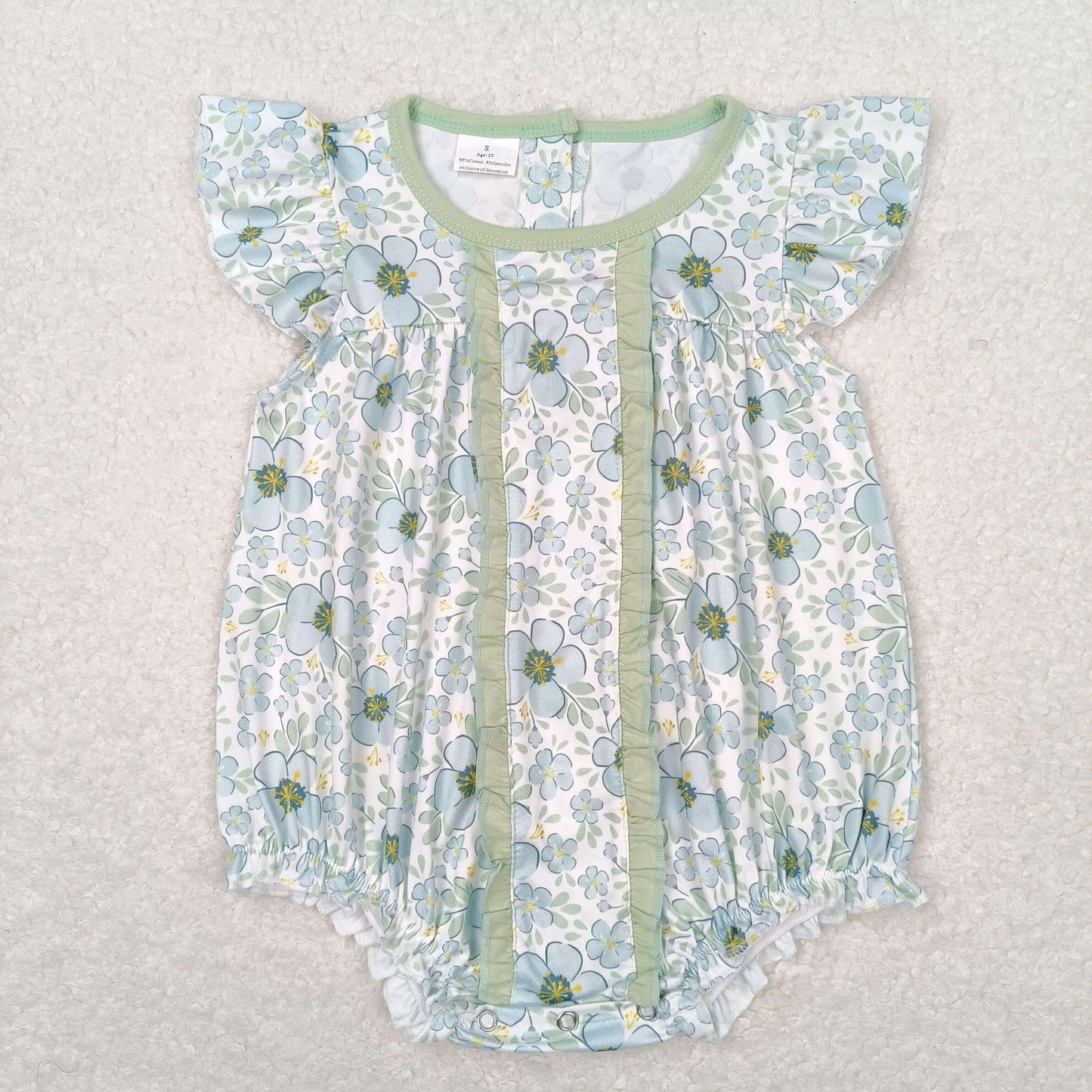 flower baby girl ruffle bubble