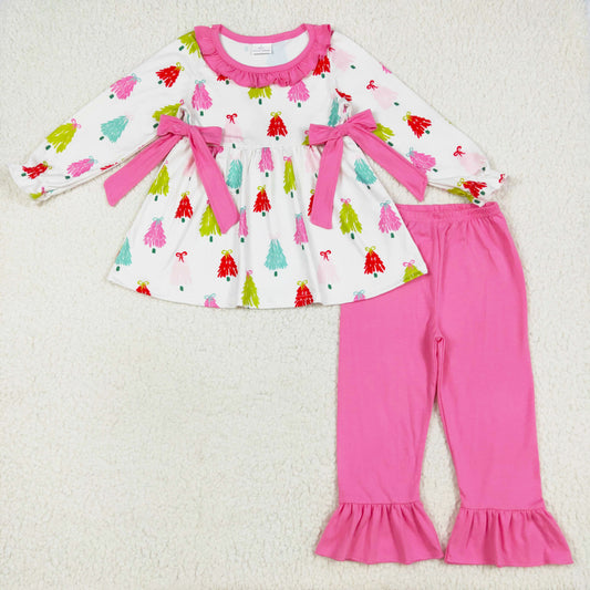 christmas tree girls pants set