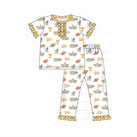 custom order long sleeves kids girl football pajama T vols