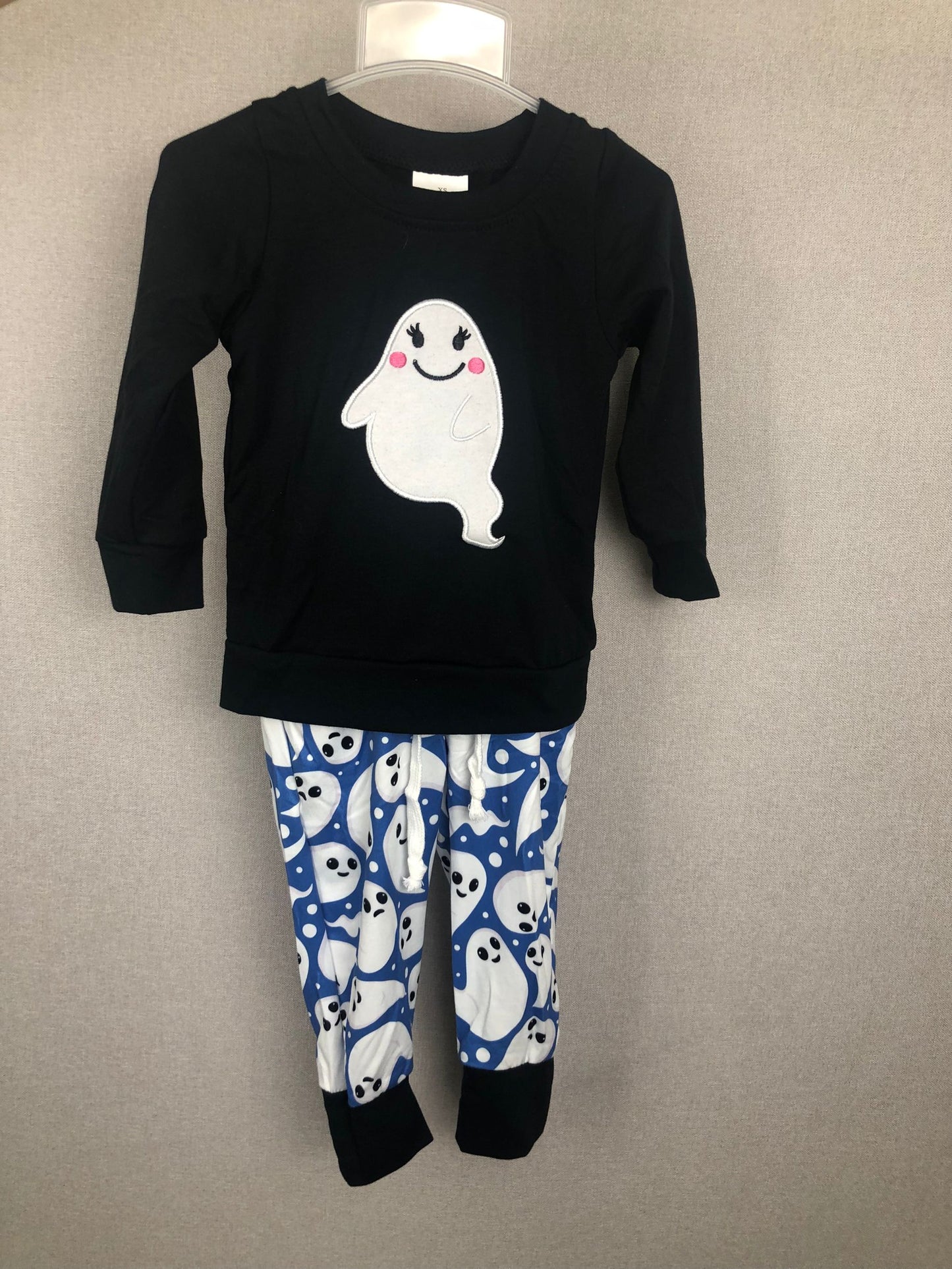 ghost embroidery outfit boy halloween clothes