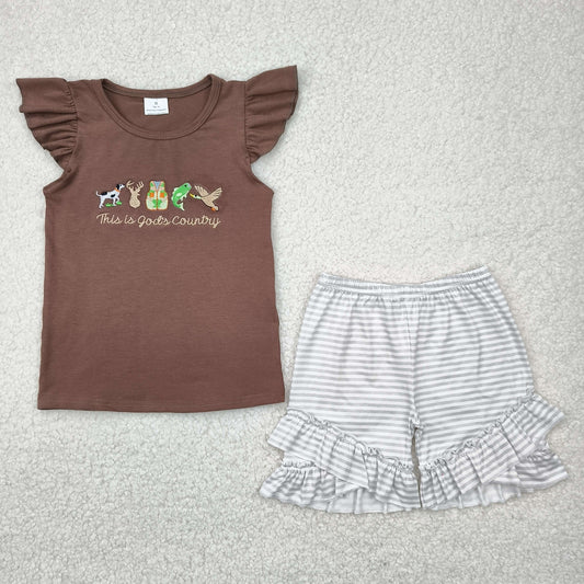 this is god's country hunter embroidery girl set