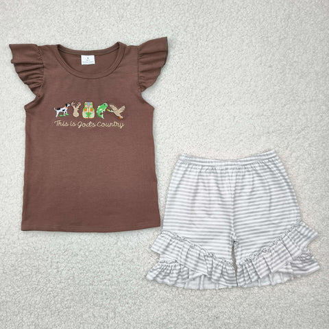 this is god's country hunter embroidery girl set