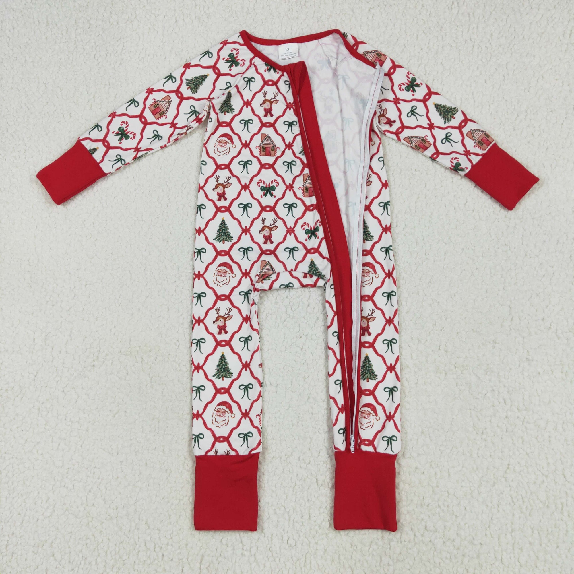 santa tree deer Christmas zip sleeper