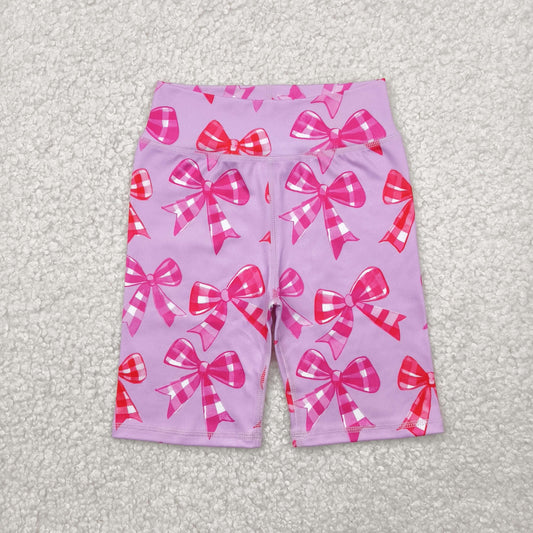 plaid bow coquette athletic shorts