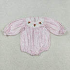 pink floral turkey embroidery smock bubble