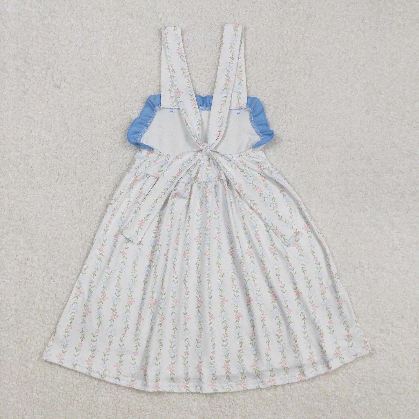 floral on white print strap dress kids dresses