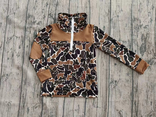 TAT 6-7 weeks MOQ 8 long sleeve camo zip pullover