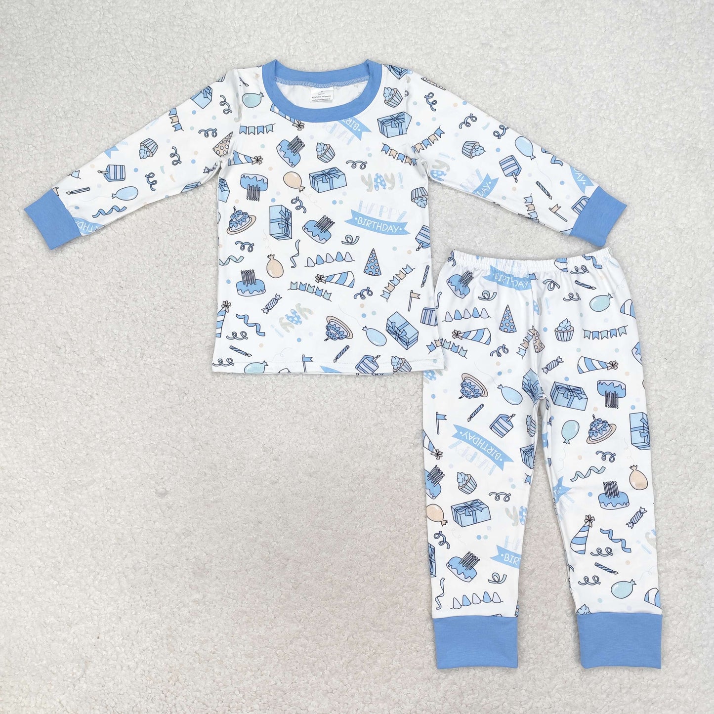 happy birthday pajama set blue boy