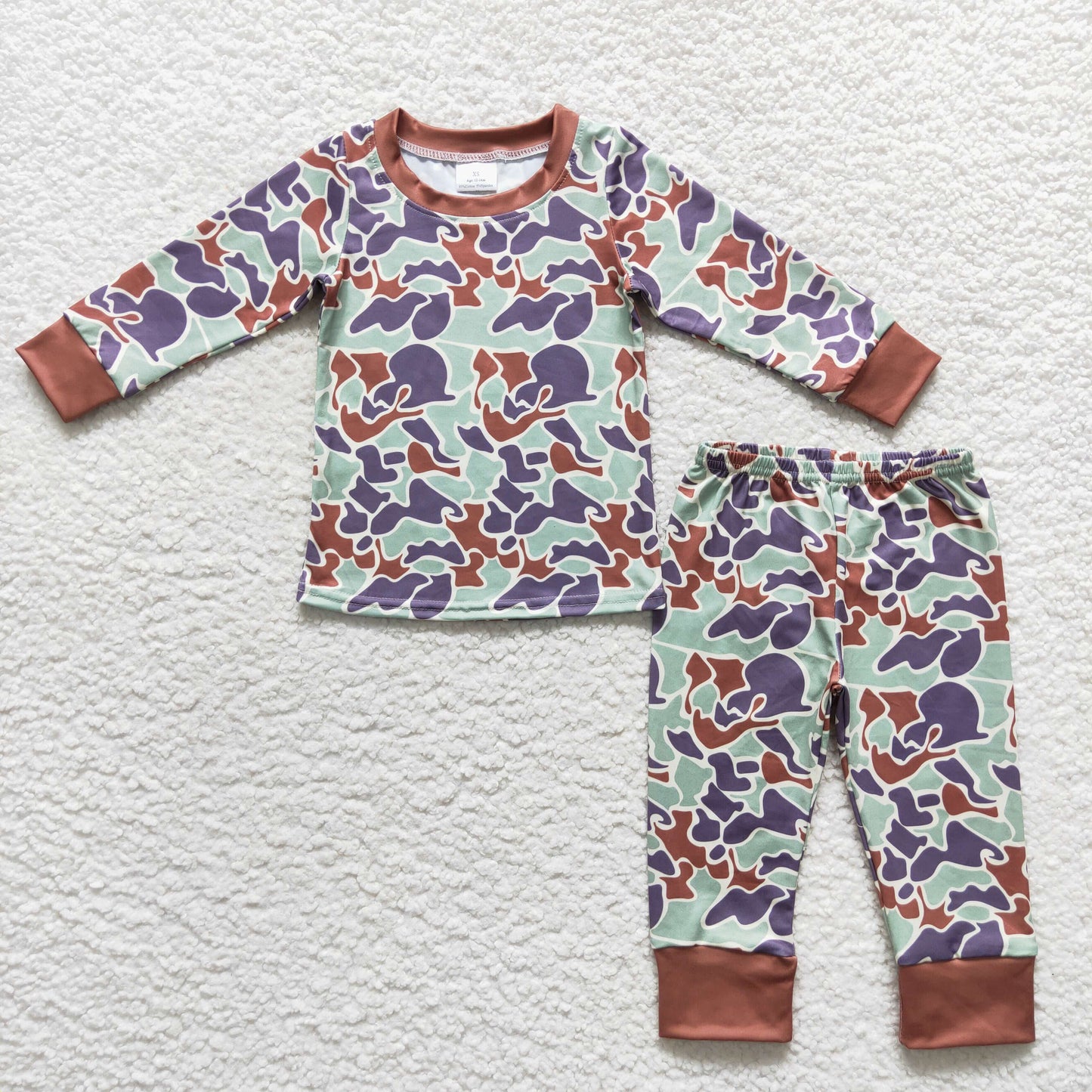 2pieces camo print kids boy pajama