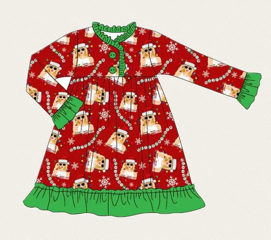 Split-CLOSE 5th July kids Christmas taylor night dress