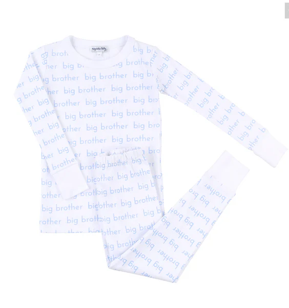 pre order blue big brother letters pajama white