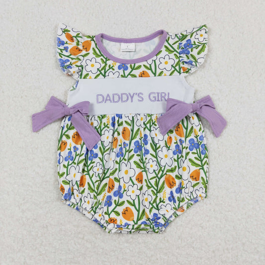 floral daddy's girl embroidery bubble baby clothes