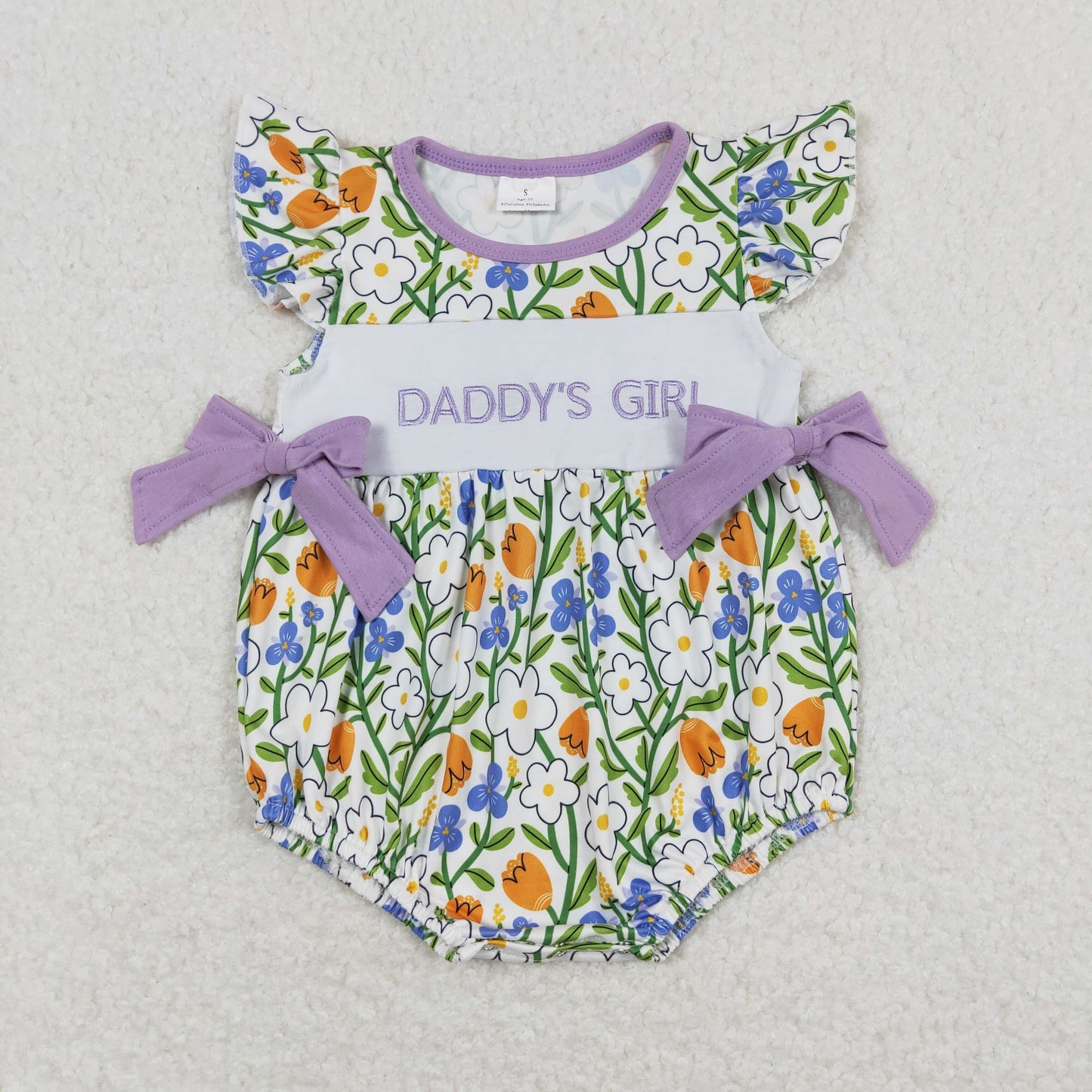 floral daddy's girl embroidery bubble baby clothes