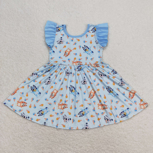 flutter sleeve ice-ceam bluey twirl dress