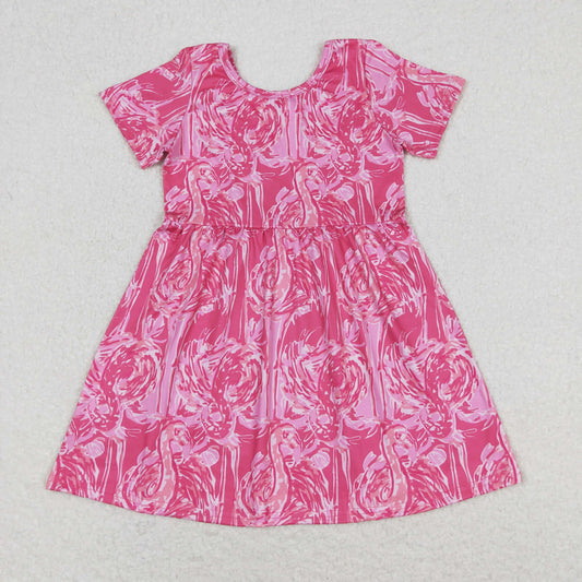 short sleeve lily flamingo dress girl summer dresses