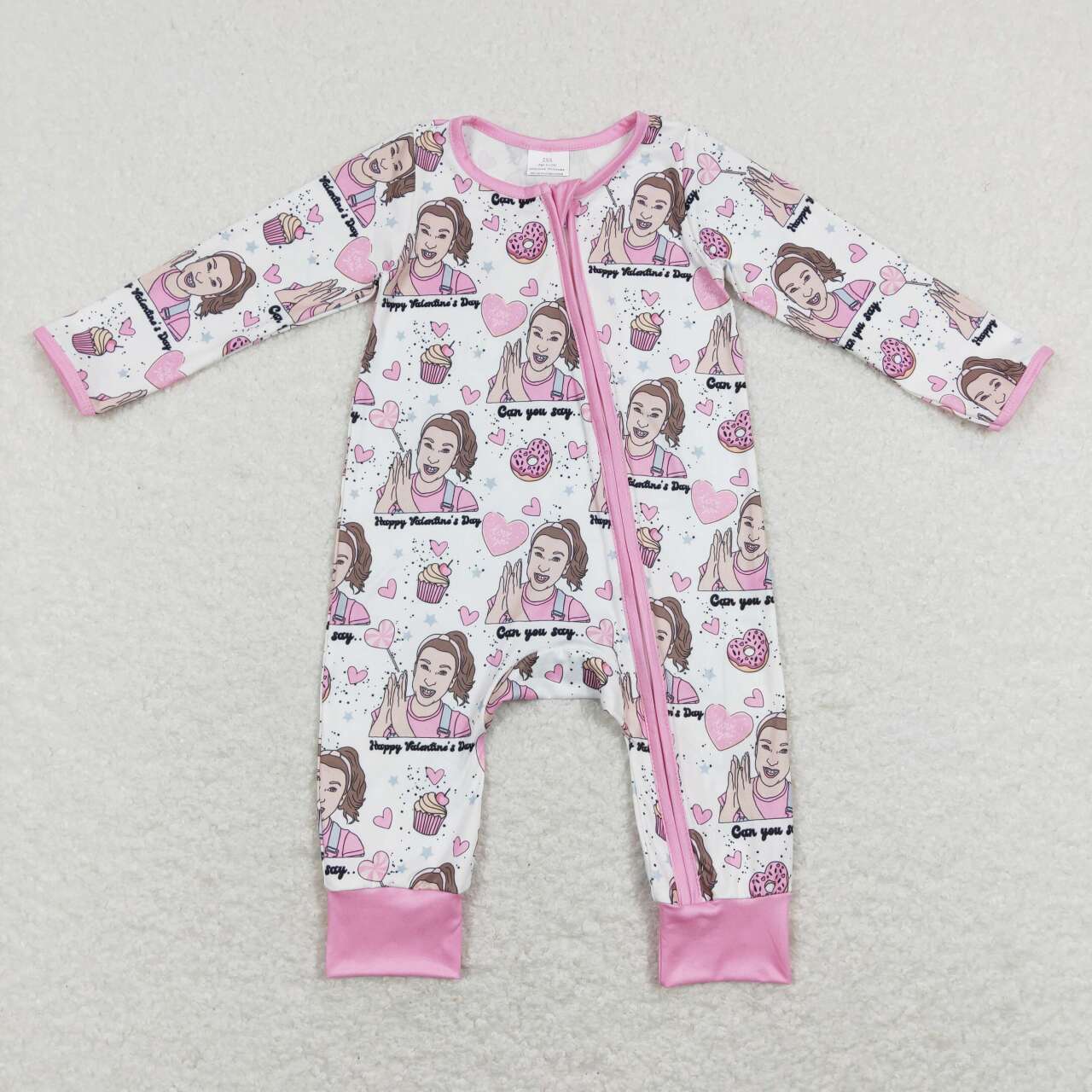 baby girl valentine rachael teacher zip sleeper