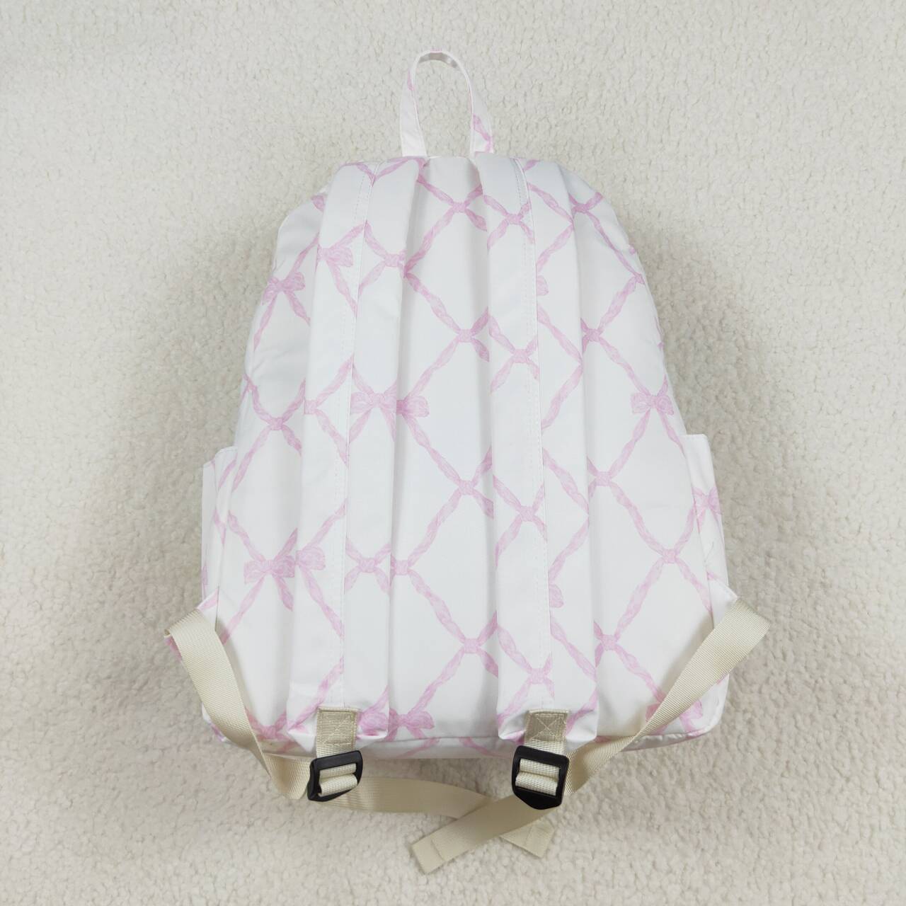 pink bow print children backpack