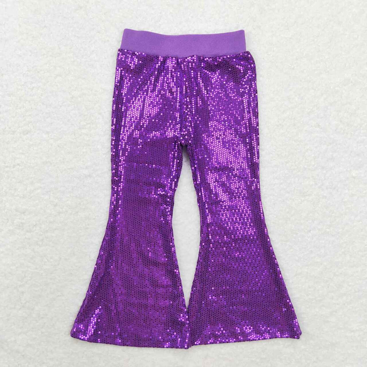 purple sequins pants wide leg trousers girl party fashions