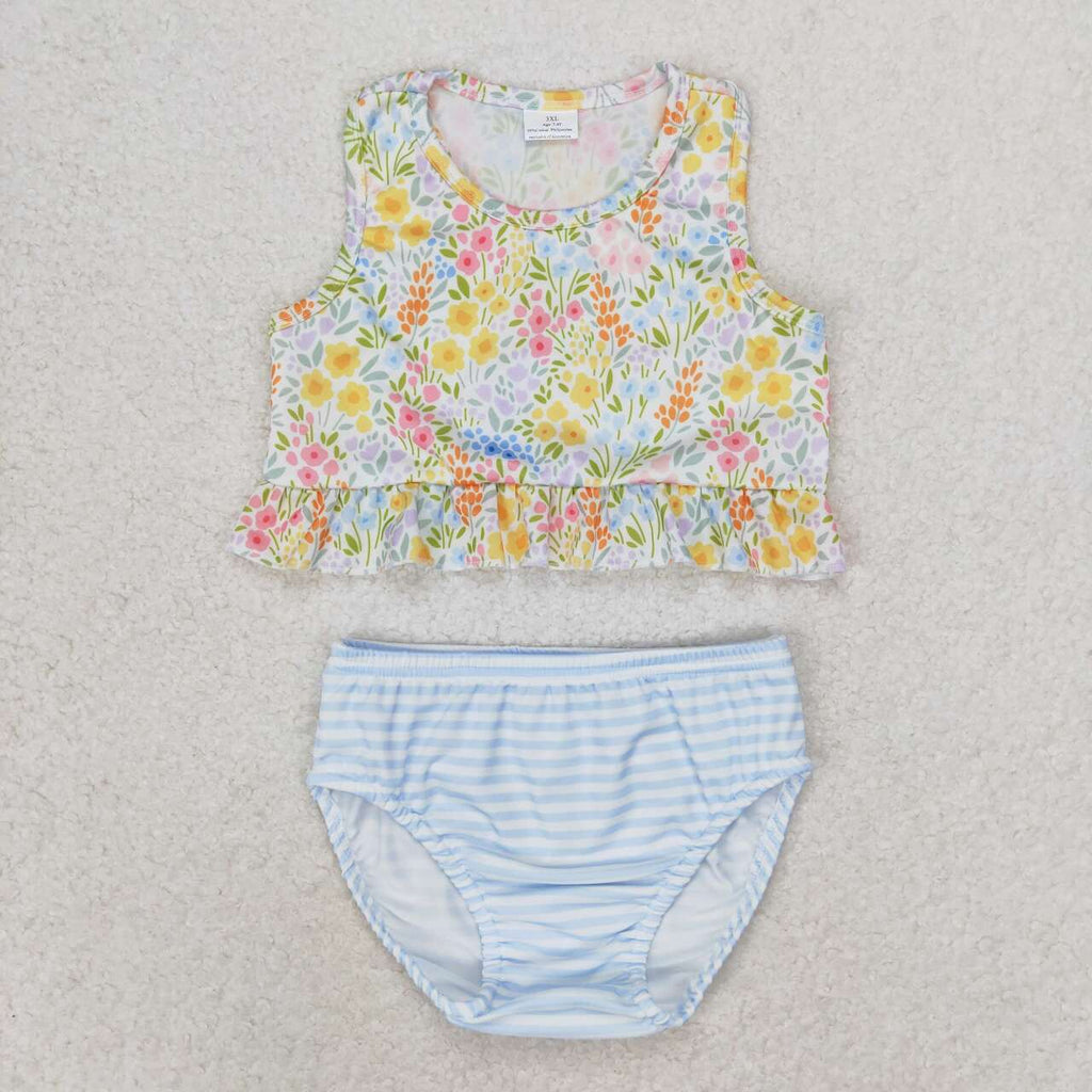 floral two piece swimsuit girl swimwear