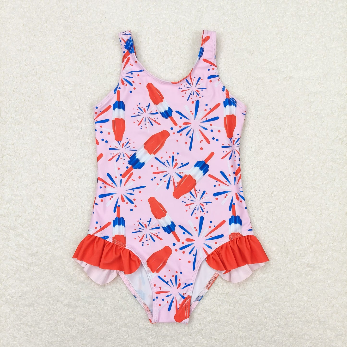 popsicle firework one piece girl patriotic swimsuit