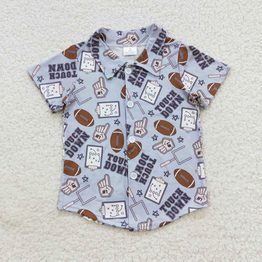 Touch down football button t-shirt boy's top