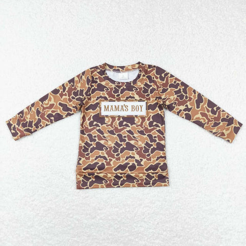 mama's boy camo embroidery pullover