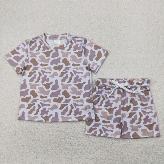 unisex child camo shorts set
