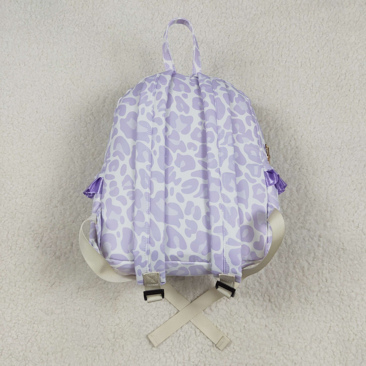 purple leopard ruffle bag kids backpack