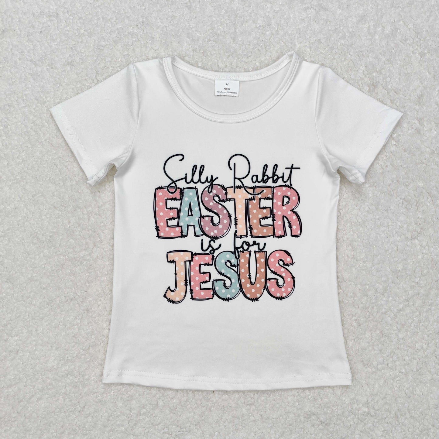 easter jesus letters easter baby girls t-shirt