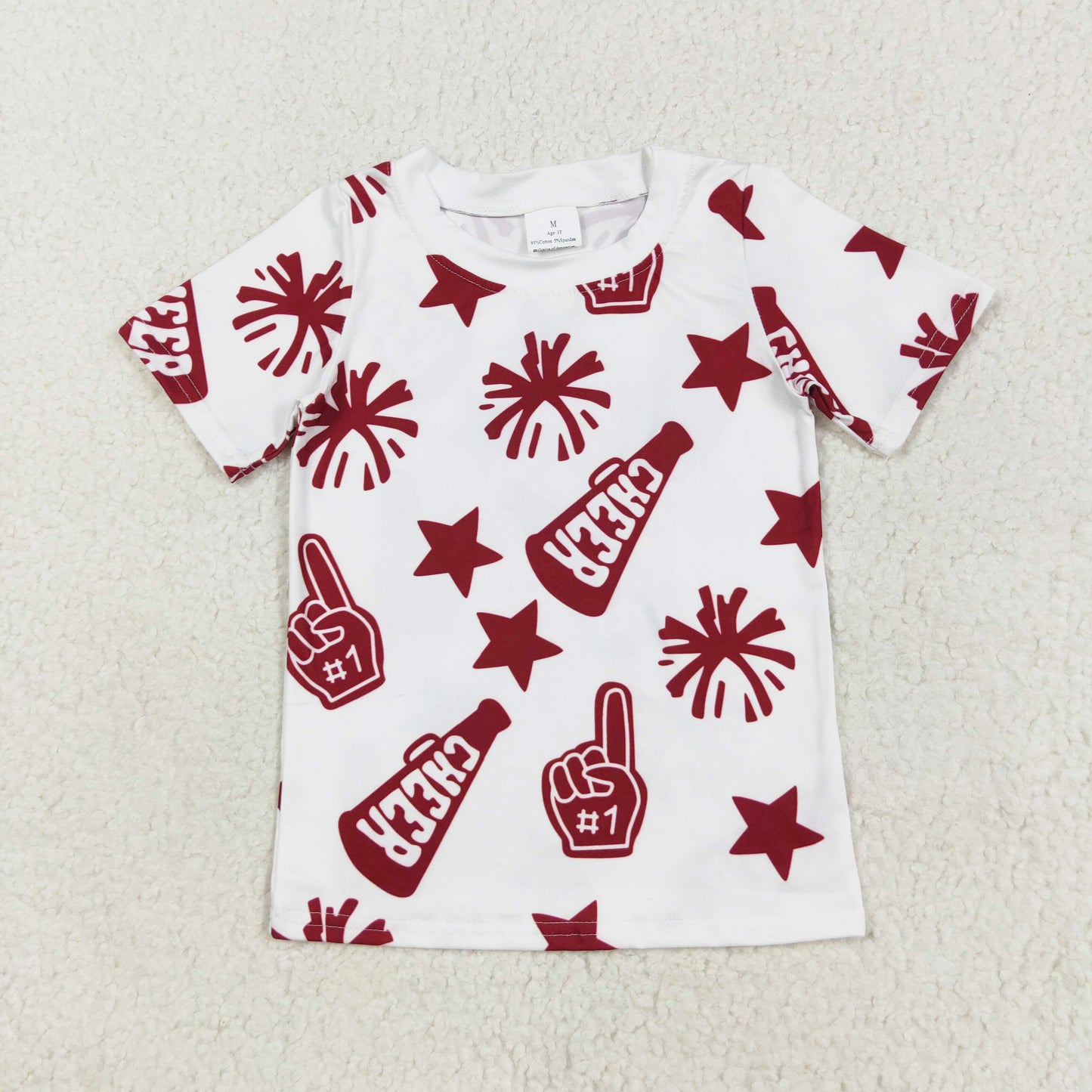baby girl cheer t-shirt maroon