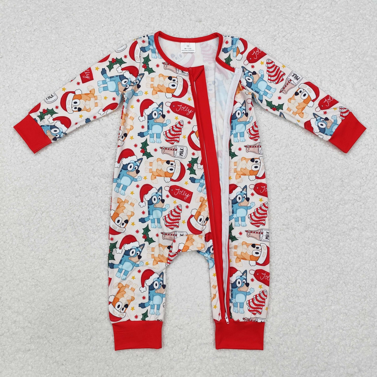 santa blu*y zip sleeper Christmas baby clothes