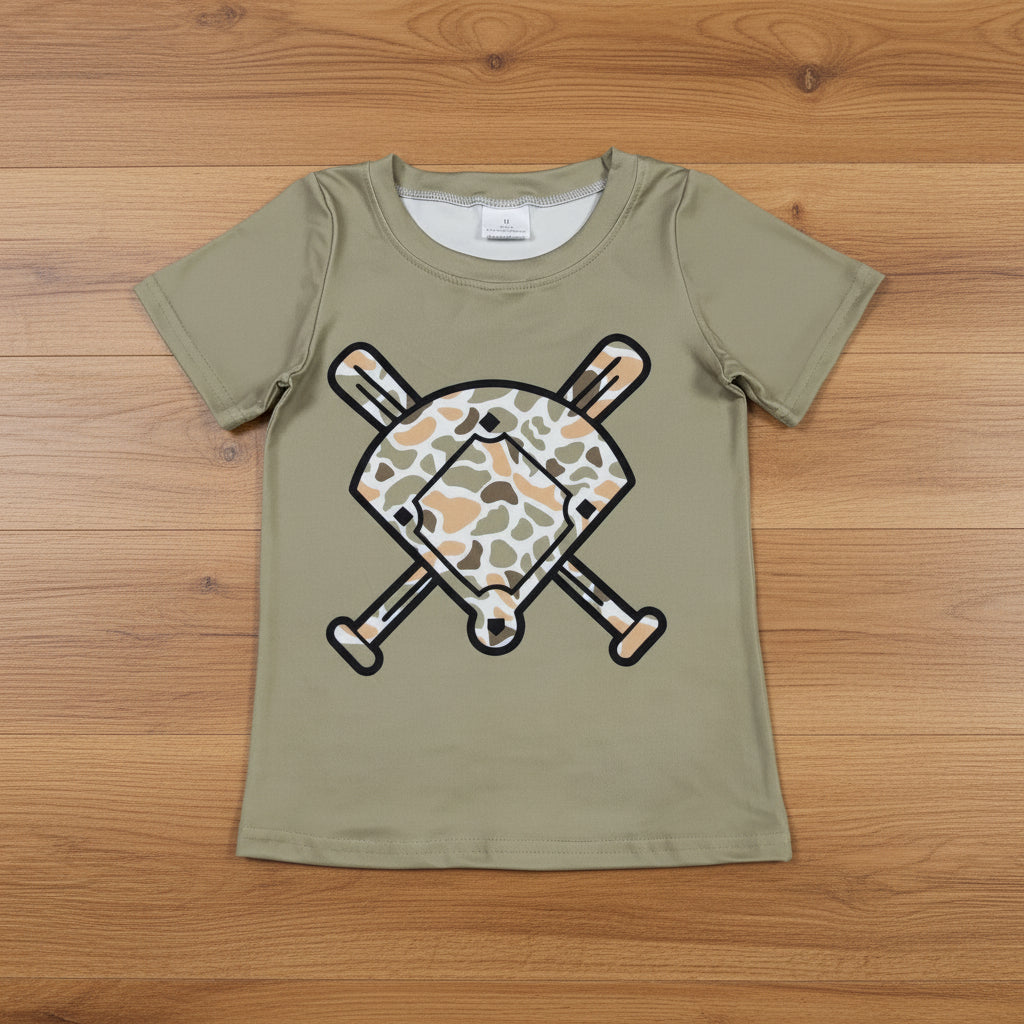 camo baseball tee t-shirt boy summer tops
