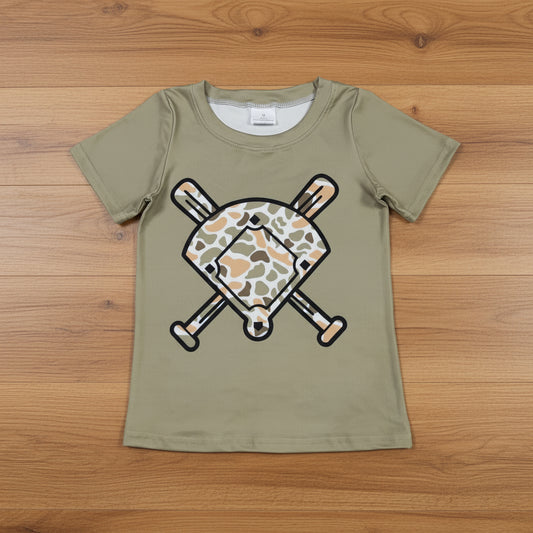 camo baseball tee t-shirt boy summer tops