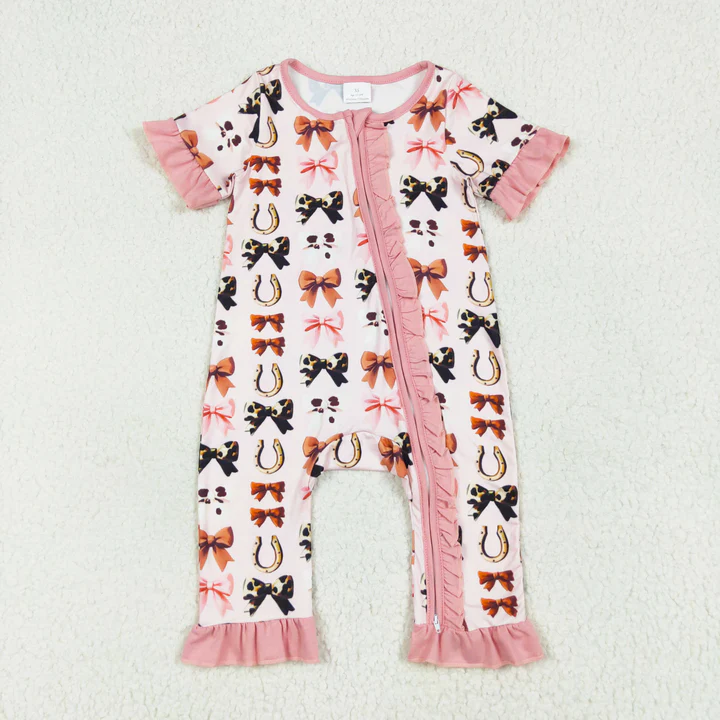 Pink Cow Bows Sibling Pajamas