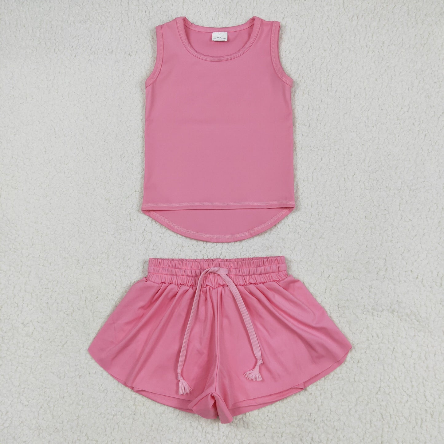 pink tank athletic skort shorts set