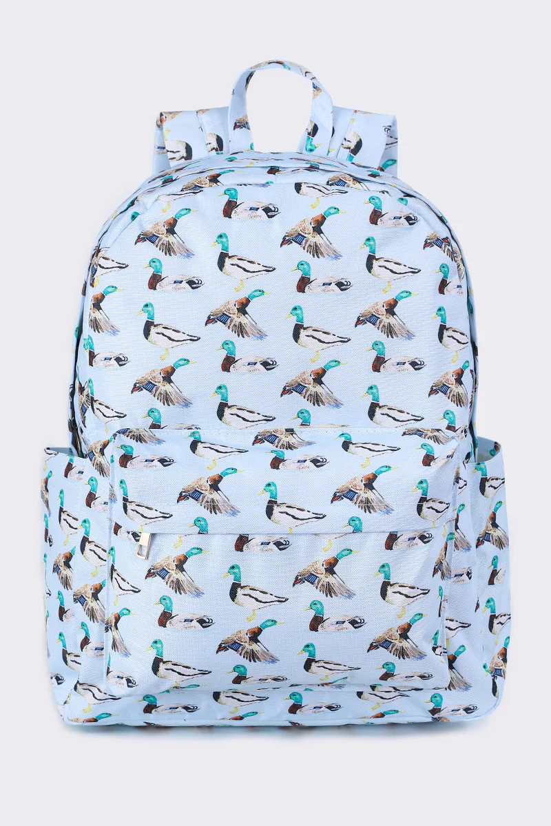 duck print backpack children bags