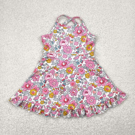 pink flower athletic dress