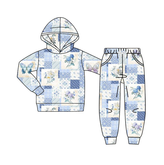 TAT 6-7 weeks MOQ 5 Floral Patchwork Hoodie Set
