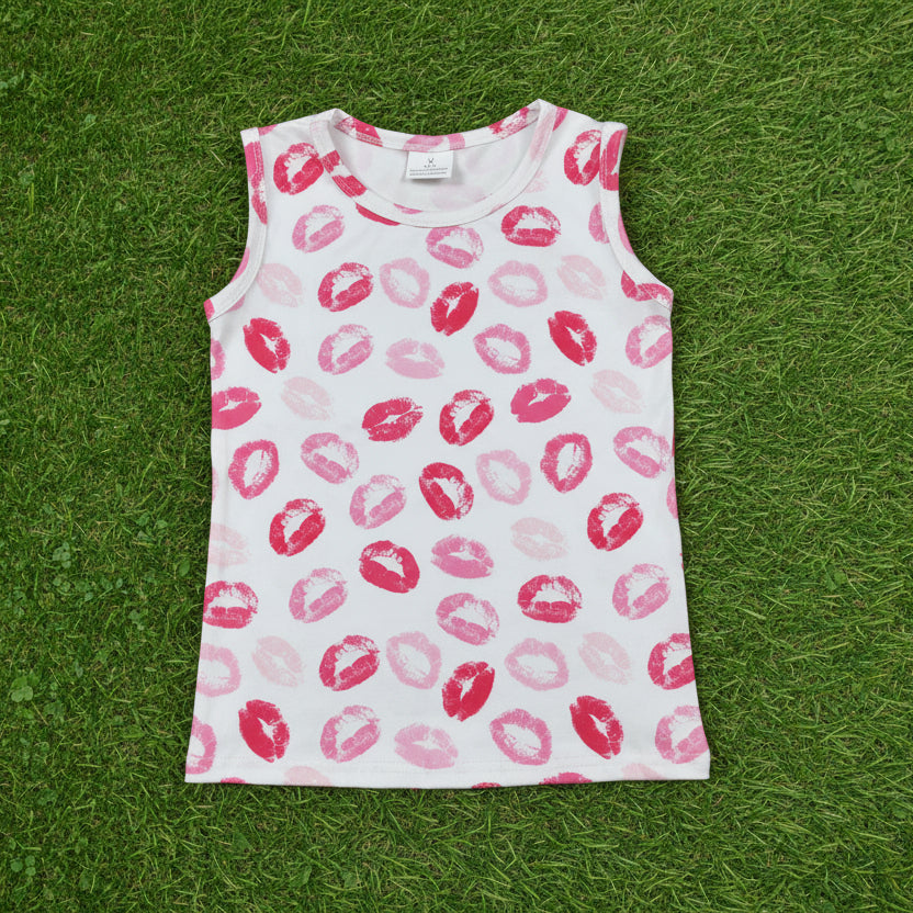 kiss mouth girl tank top