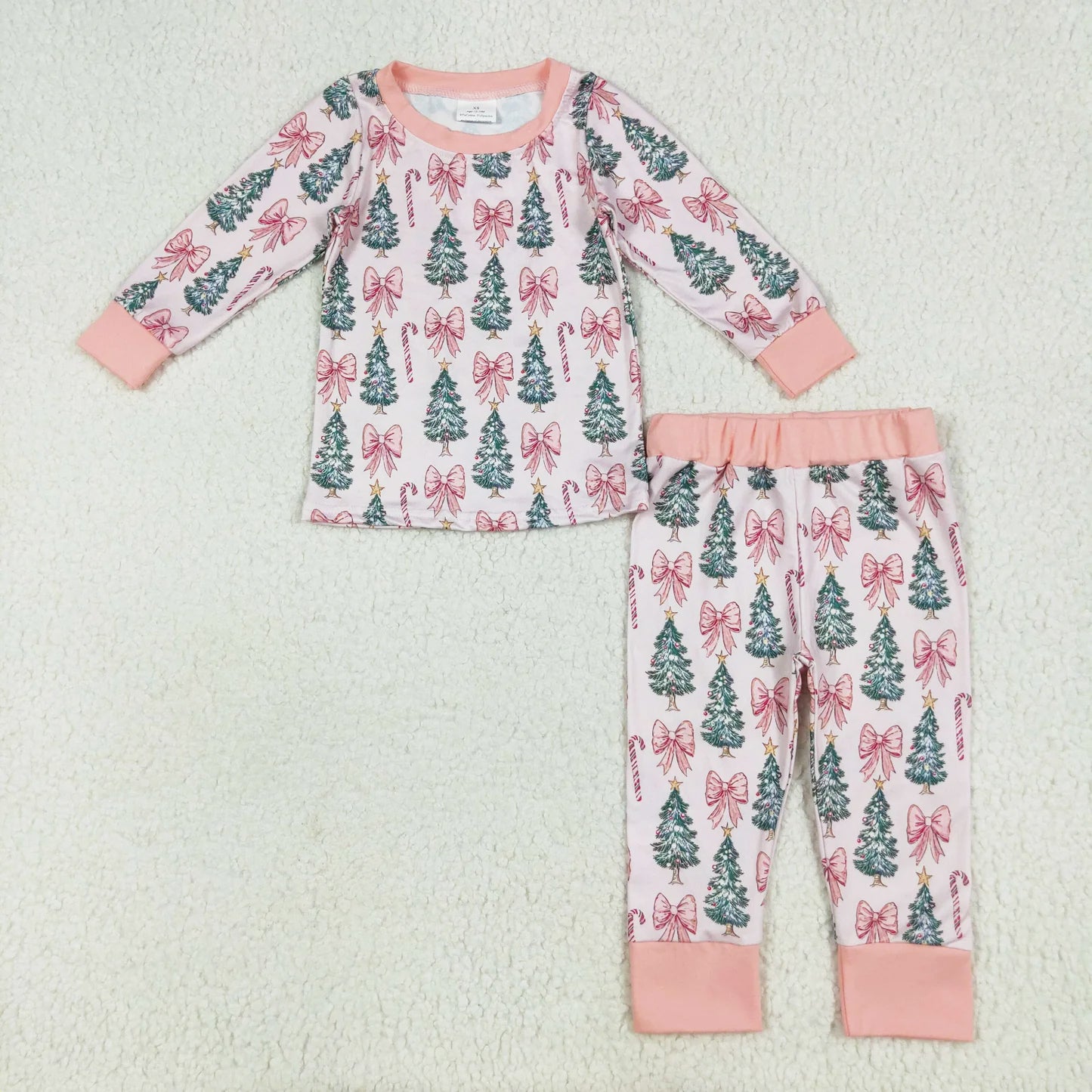 Christmas Tree Bows Sibling Pajamas