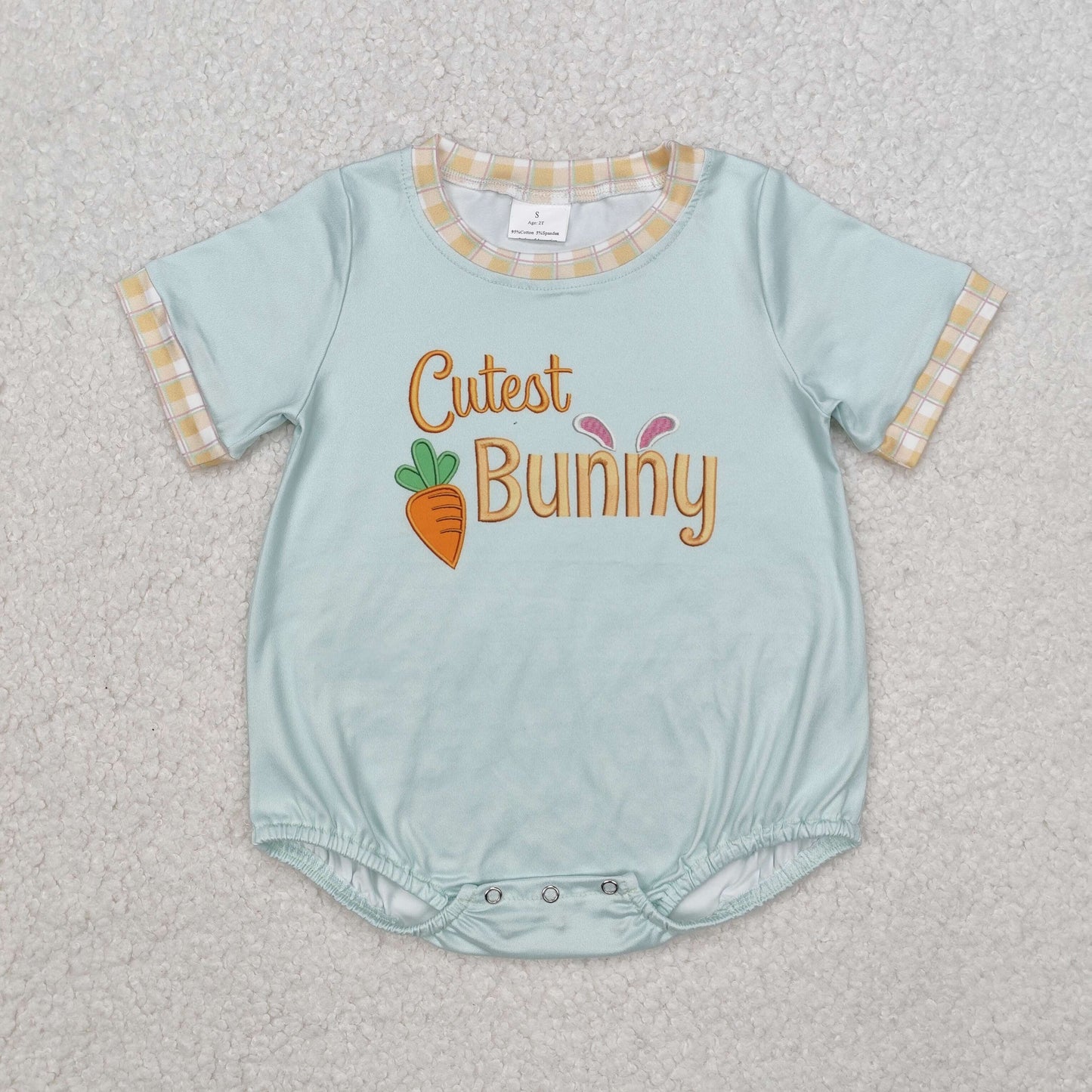 cutest bunny print baby boy easter bubbles