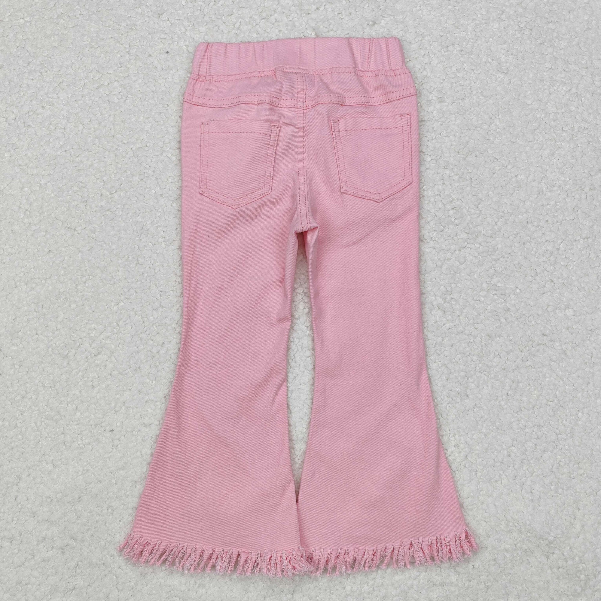 solid pink jeans girls denim pants